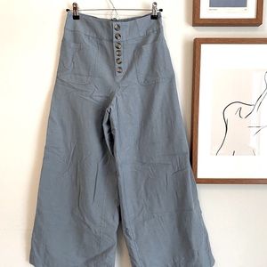 Wide leg flare linen pants